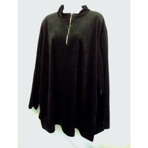 Women's Black Sweater 1/4 Zip Pattern 3X